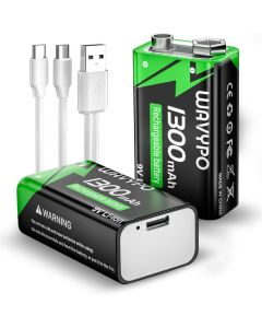 Bateria 9V Recargable 1300mah USB-C