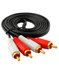 Cable audio 2×2 RCA, 1.5 metros negro
