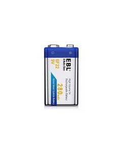 Bateria recargable 9v 280mah Li - on cuadrada EBL 6F22