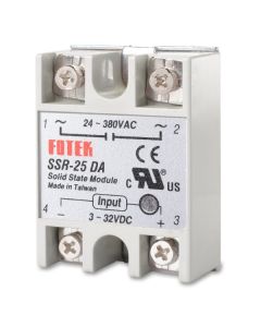 Rele de estado Solido SSR-25 DA  25A / 380V (3 - 32VDC)